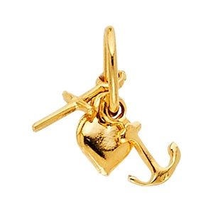 14K Yellow Gold  Faith, Hope, and Charity Pendant